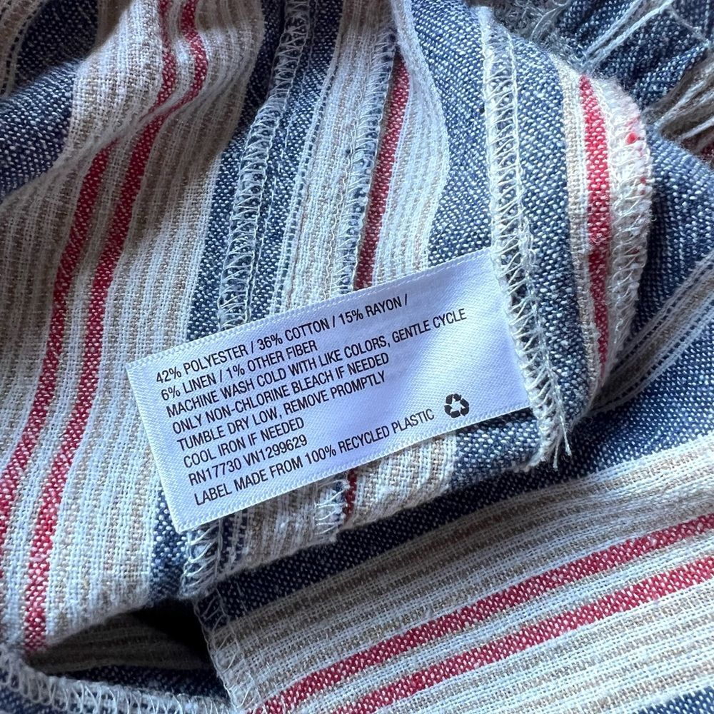 Knox Rose Multicolor Striped Linen Cotton Blend Wide Leg Pants - Picture 8 of 12